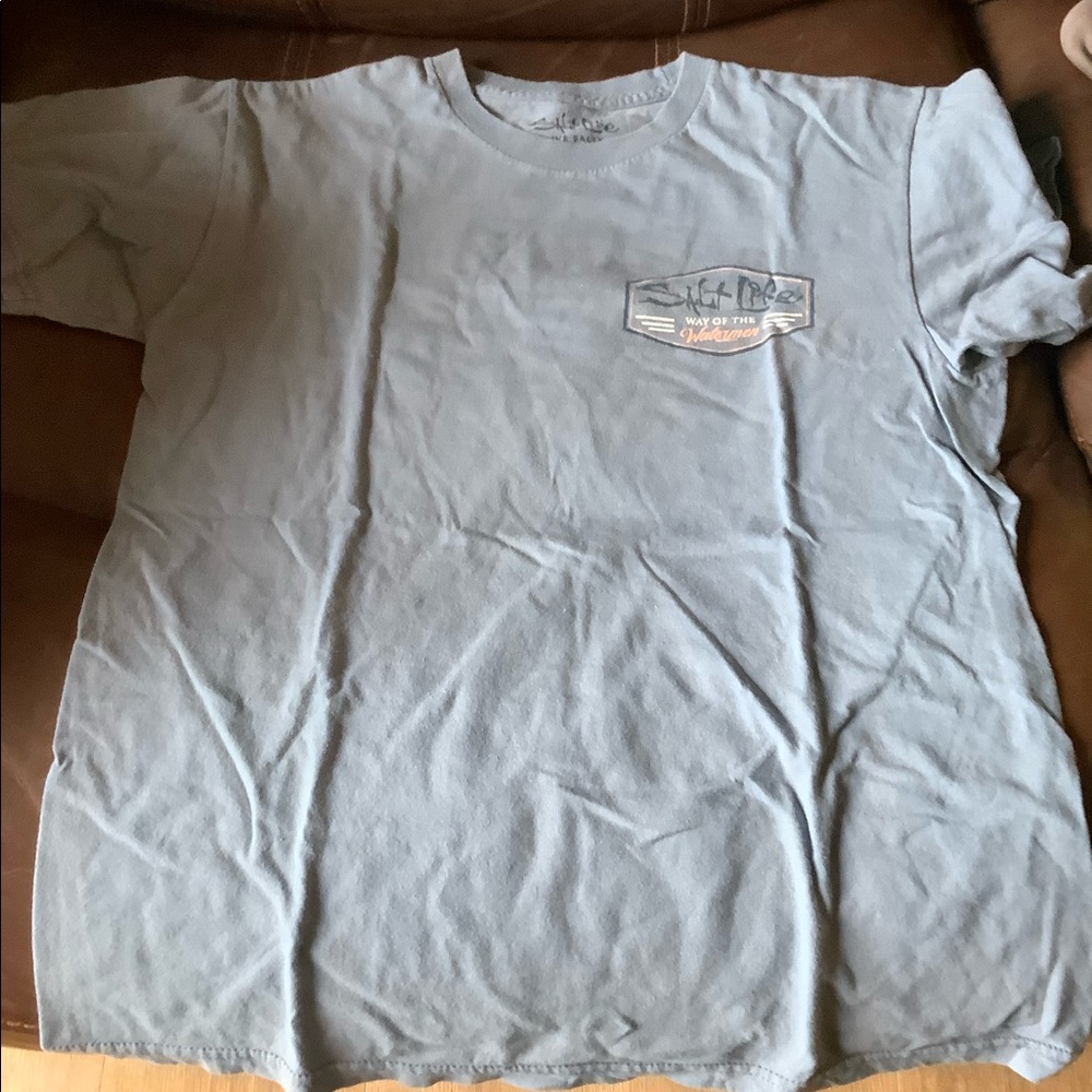 Salt Life T-Shirt Blue/Grey Short Sleeve Adult Small